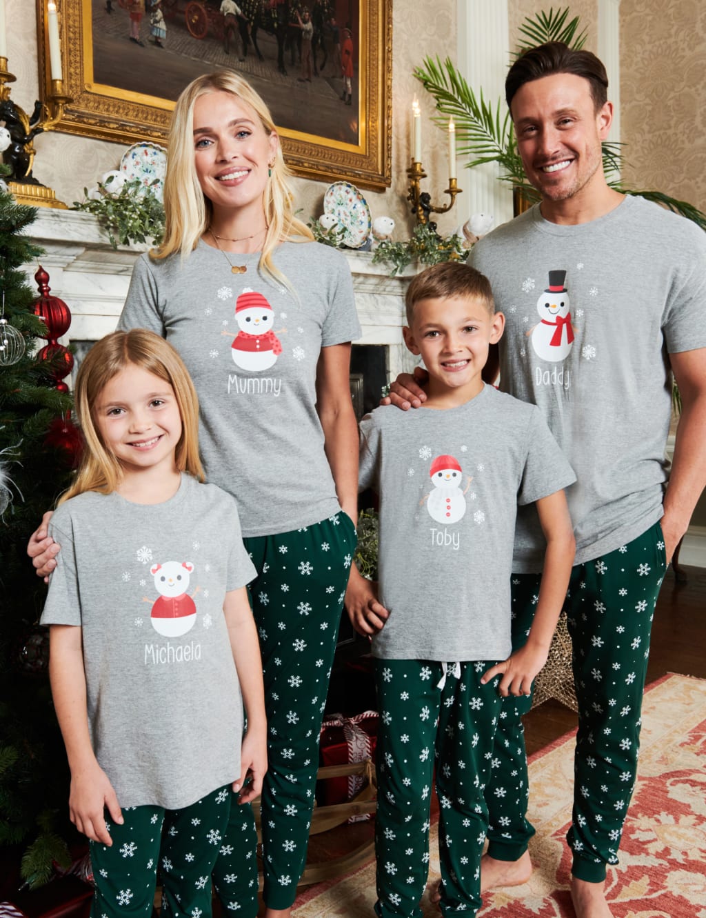 Personalised Snowman Mens Pyjamas Dollymix M&S