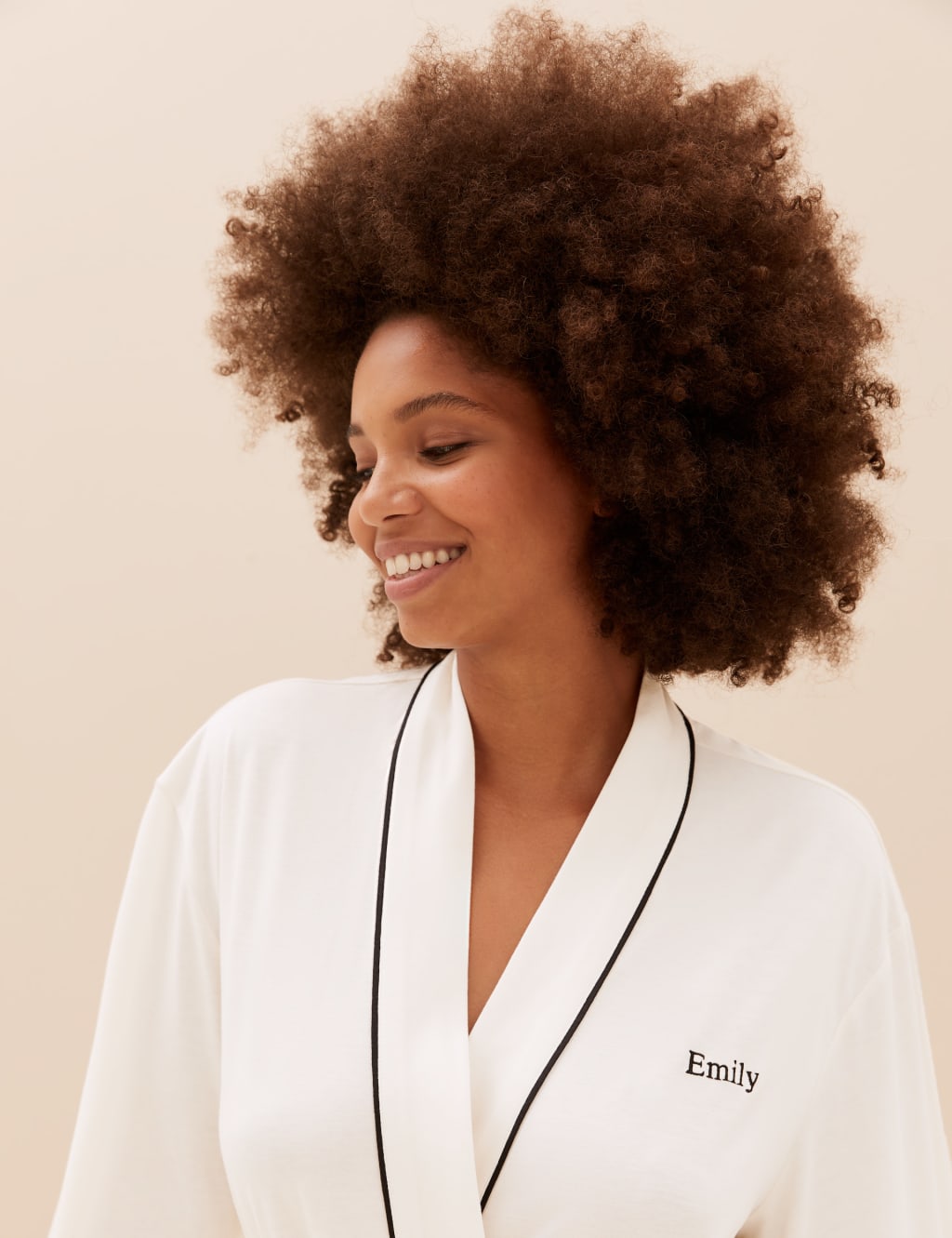 Personalised Women's Cotton Modal Short Dressing Gown | Mu0026S Collection | Mu0026S