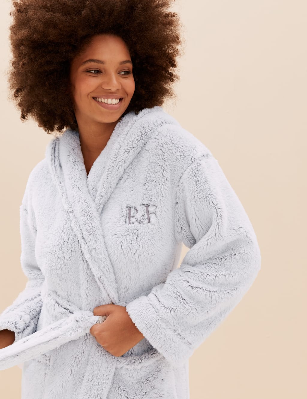 Personalised Women s Fleece Hooded Dressing Gown