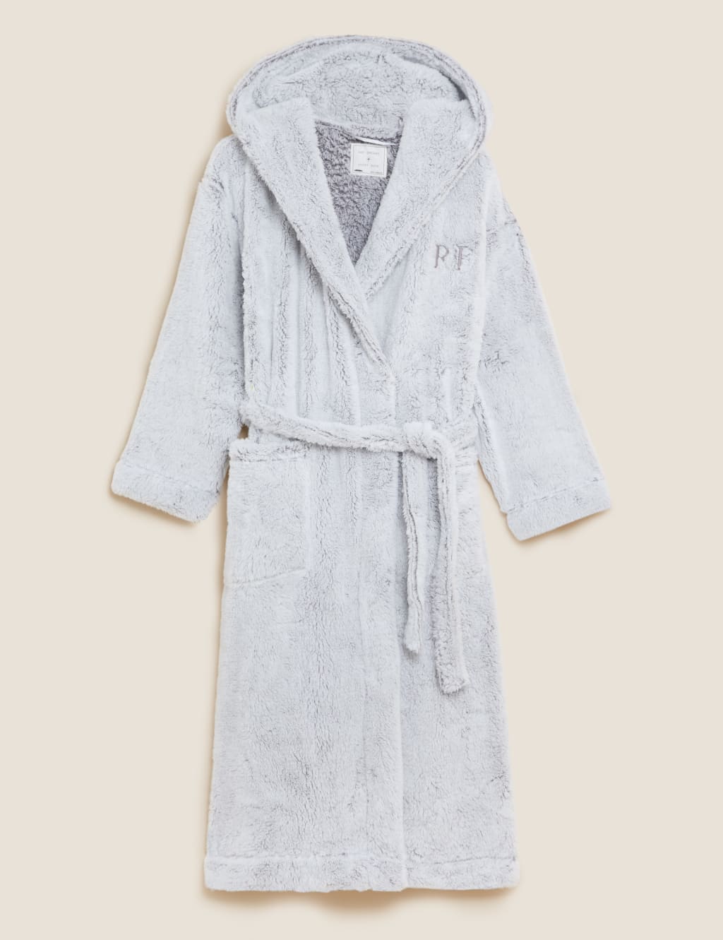 Personalised Women's Fleece Hooded Dressing Gown M&S Collection M&S