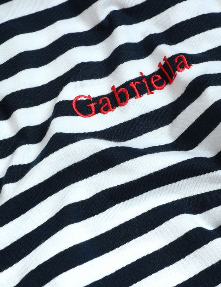 Personalised Women's Striped Straight Fit T-Shirt 2 of 2