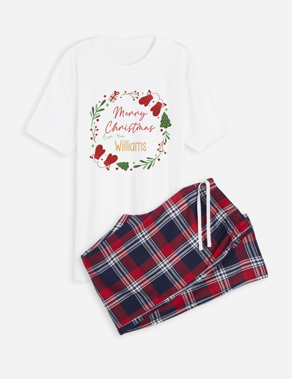 Personalised Wreath Mens Pyjamas Dollymix M&S