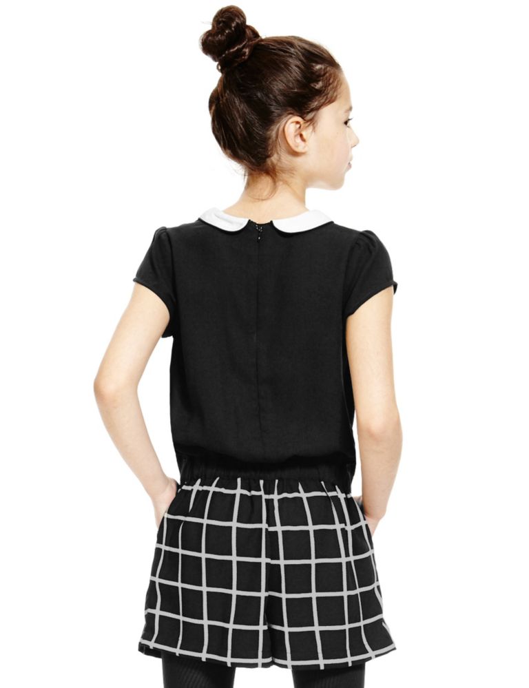 Peter Pan Collar Checked Playsuit (5-14 Years) 3 of 3