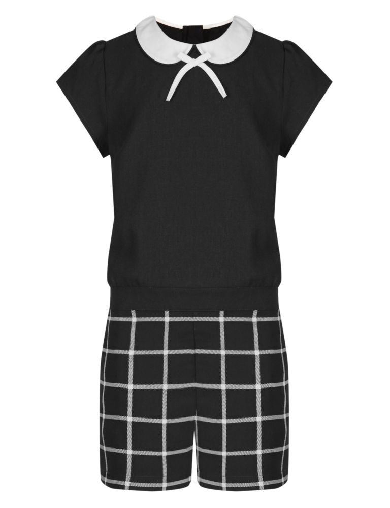 Peter Pan Collar Checked Playsuit (5-14 Years) 2 of 3
