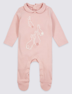 Peter Rabbit™ 2 Pack Pure Cotton Sleepsuits Image 2 of 6