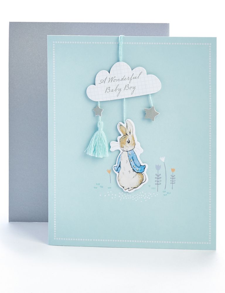 Peter Rabbit™ New Baby Boy Card 1 of 4