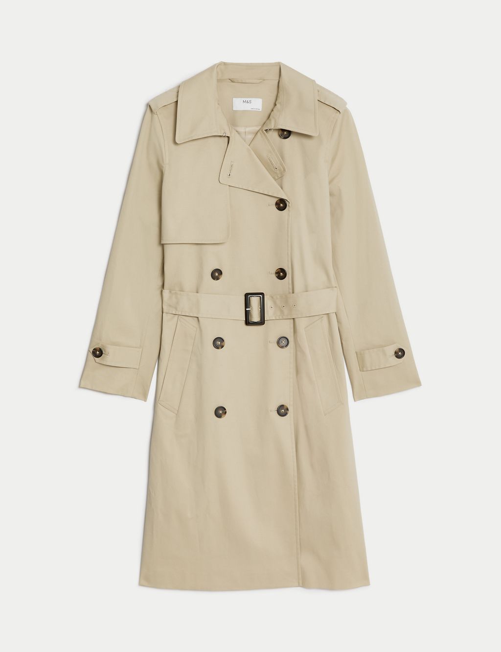 Petite Cotton Rich Double Breasted Trench Coat 1 of 6