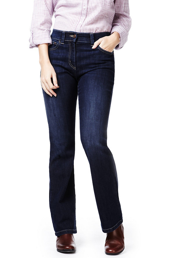Petite Slim Bootcut Denim Jeans | M&S
