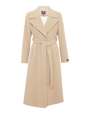 Petite wrap hot sale wool coat