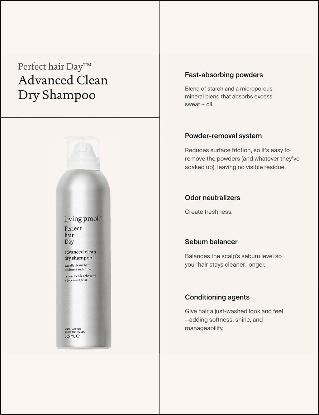 PhD Advanced Clean Dry Shampoo 355ml 1 of 8