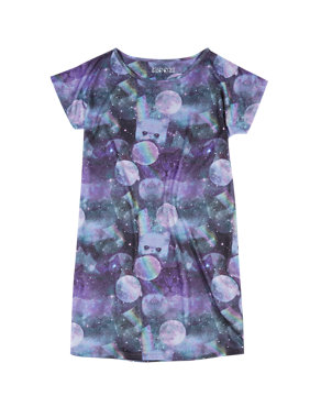 Photographic Cat Print Nightdress with StayNEW™ (6-16 Years) Image 2 of 3