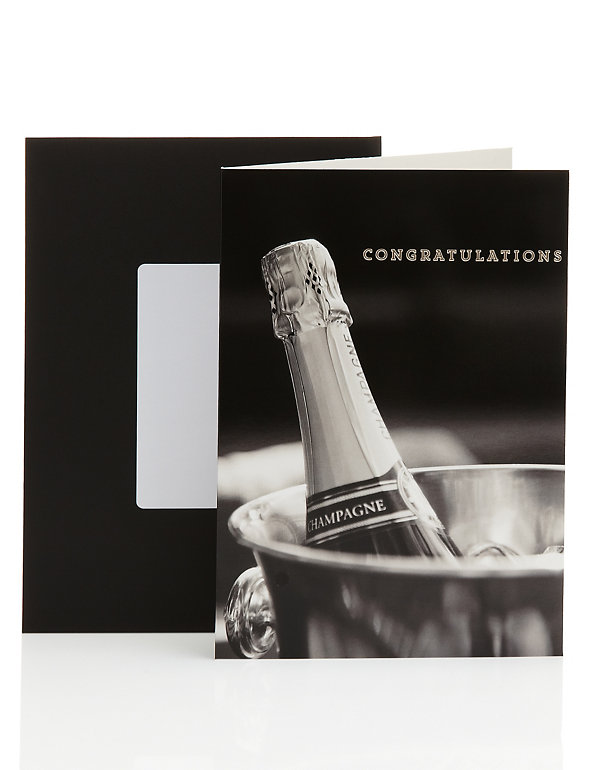 Photographic Champagne Congratulations Card Image 1 of 2