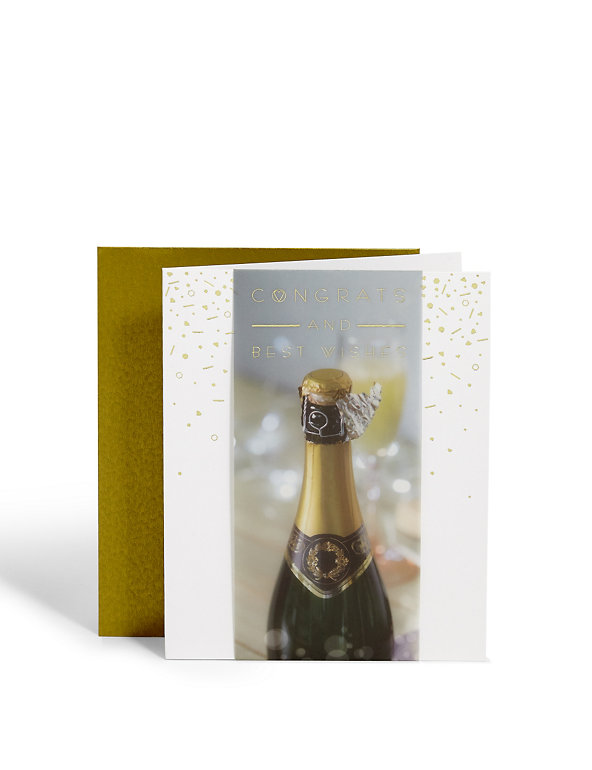 Photographic Champagne Greetings Card Image 1 of 2