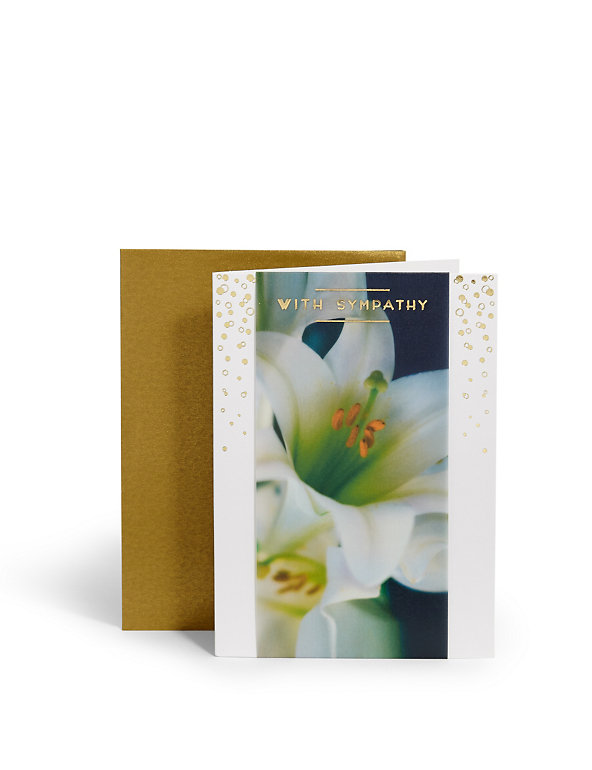 Photographic Lilies Sympathy Card Image 1 of 2