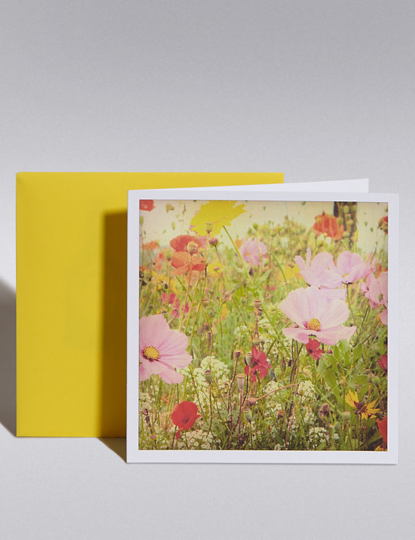 Photographic Wild Floral Blank Card Image 1 of 1