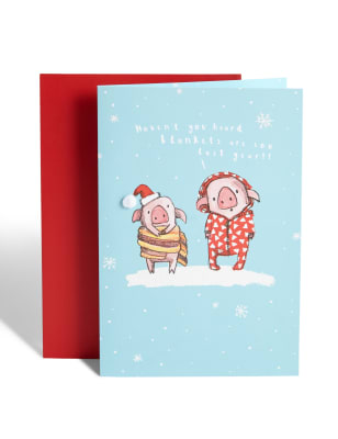 Pigs in Blankets Christmas Card M&S
