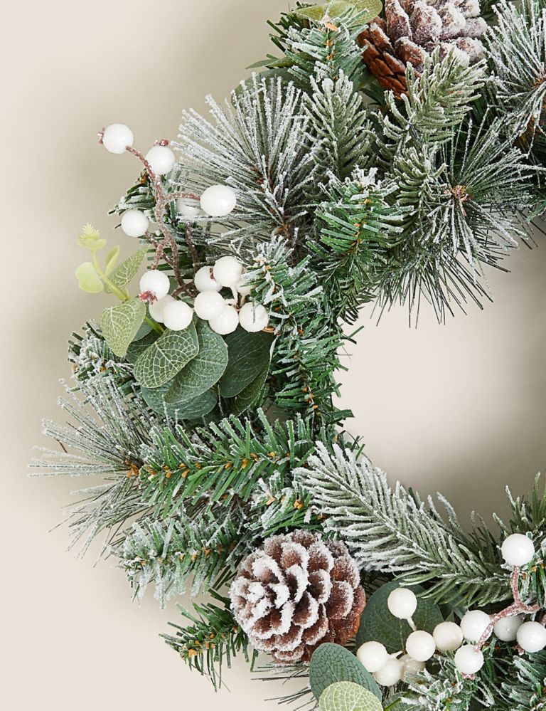 Pine Cone & White Berry Wreath 3 of 5