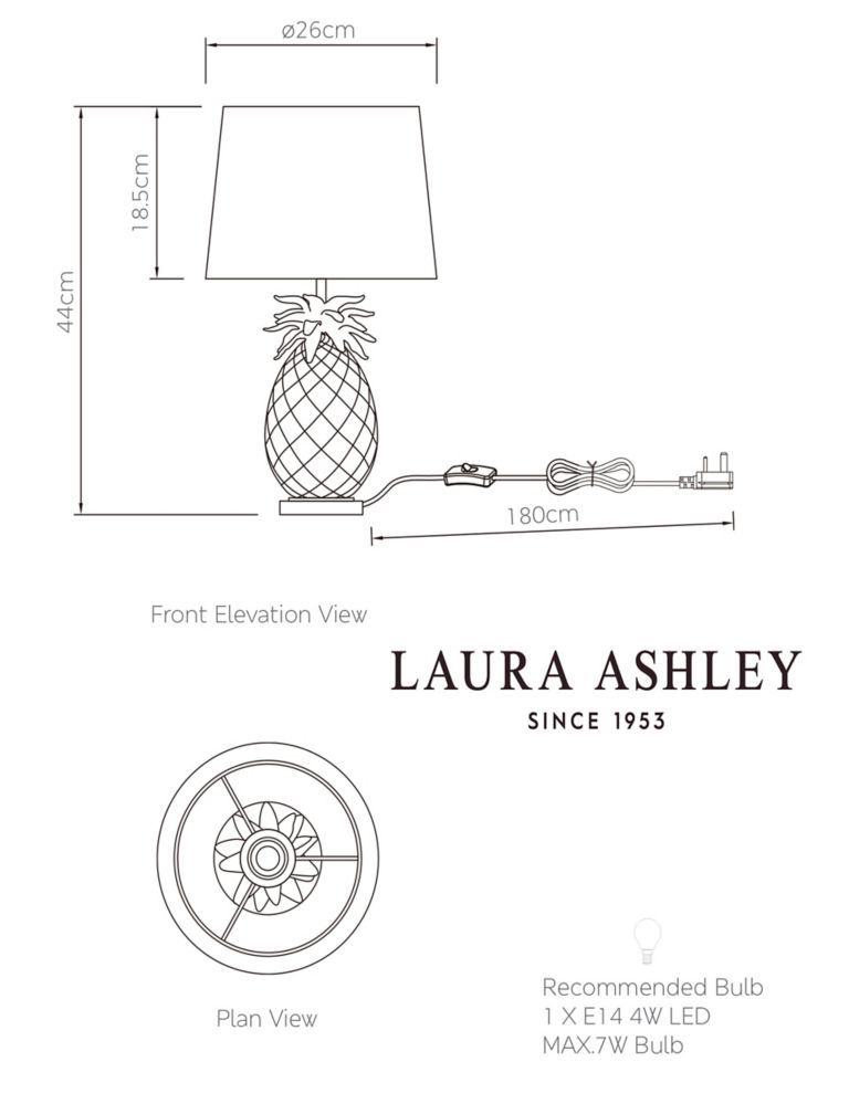 Pineapple Glass Table Lamp 5 of 5