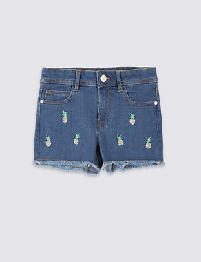 Pineapple embroidered Shorts with Stretch (3-16 Years) Image 2 of 4