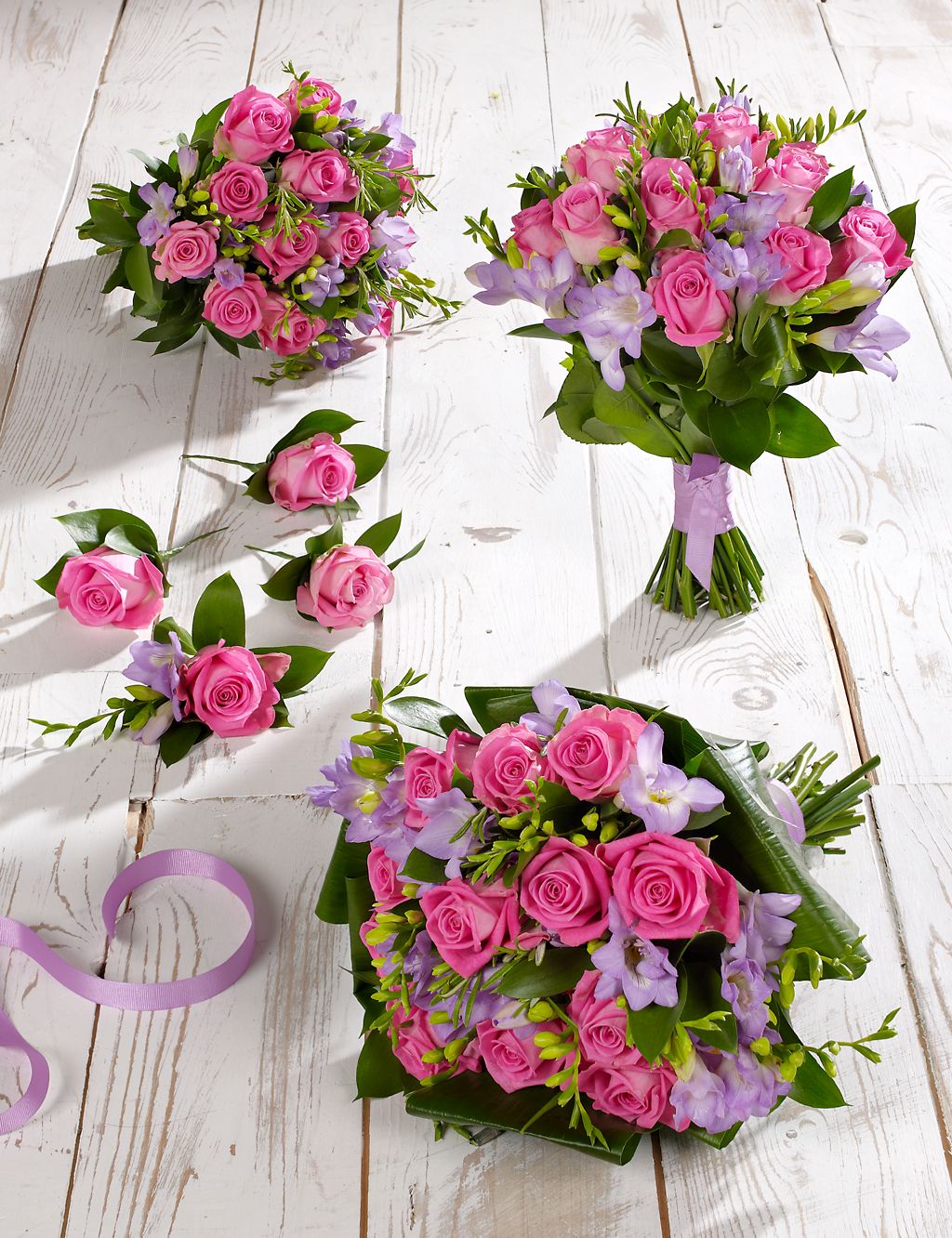 Pink & Lilac Rose & Freesia Wedding Flowers - Collection 2 1 of 1