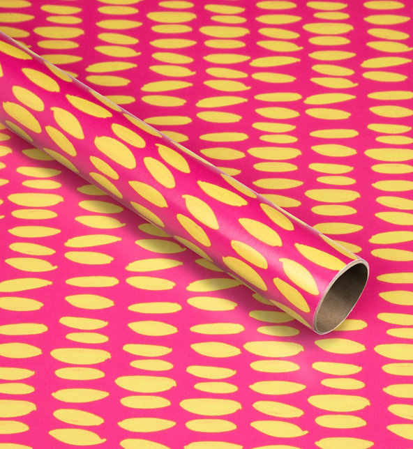 Pink & Mustard Splodge Roll Wrap Image 1 of 2