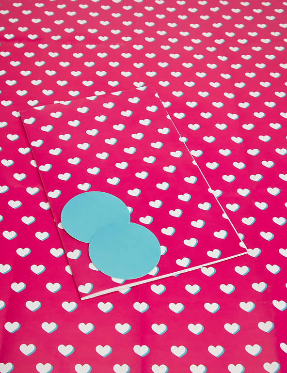 Pink & White Hearts Wrapping Paper Image 1 of 1