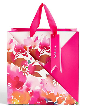 Pink Floral Gift Bag Image 2 of 3