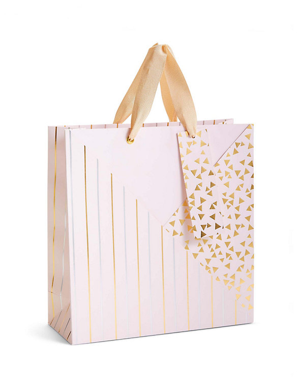 Pink Gold & Silver Pattern Medium Gift Bag Image 1 of 2