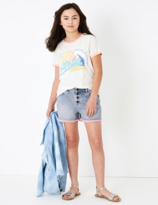 m&s denim shorts