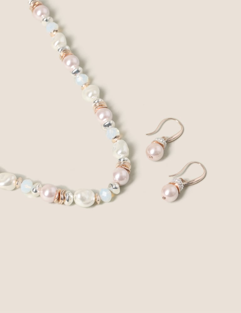 Pink Pearl Necklace Earring Set M S Collection M S