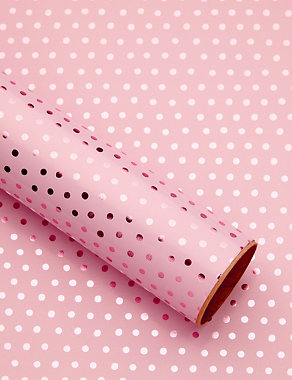 Pink Polka Dot 1.5 Meter Roll Wrapping Paper Image 2 of 3