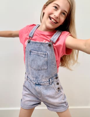 pink denim dungarees