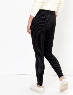 Stone Pinstripe High Waisted Leggings