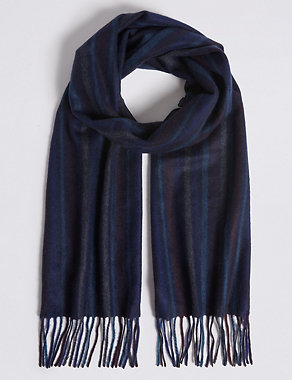 Pinstripe Pure Cashmere Woven Scarf Image 2 of 3