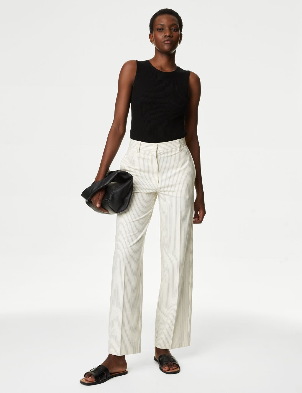 Pinstripe Tailored Wide Leg Trousers 3 of 6