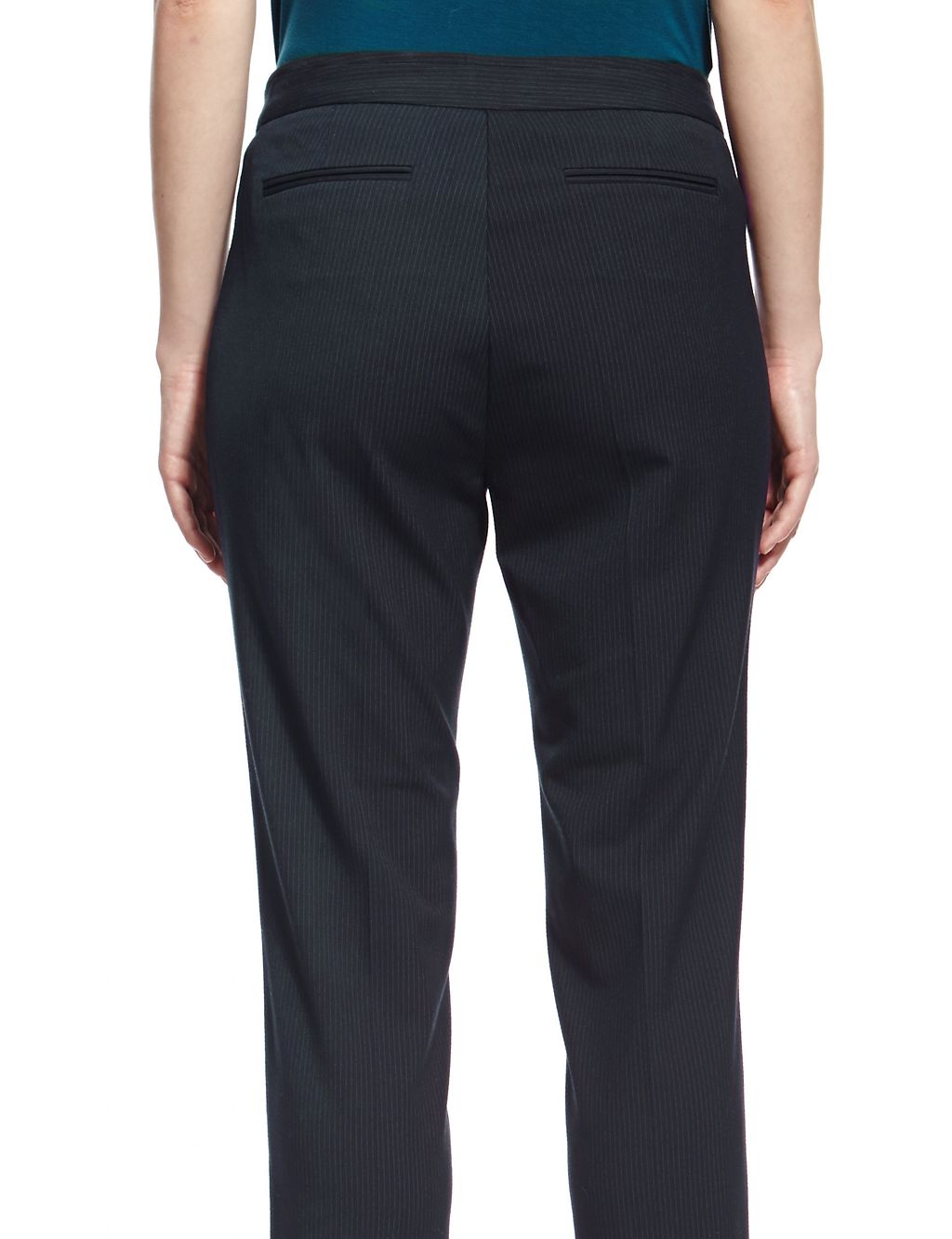 Pinstriped Extended Tab Ankle Grazer Trousers 4 of 4