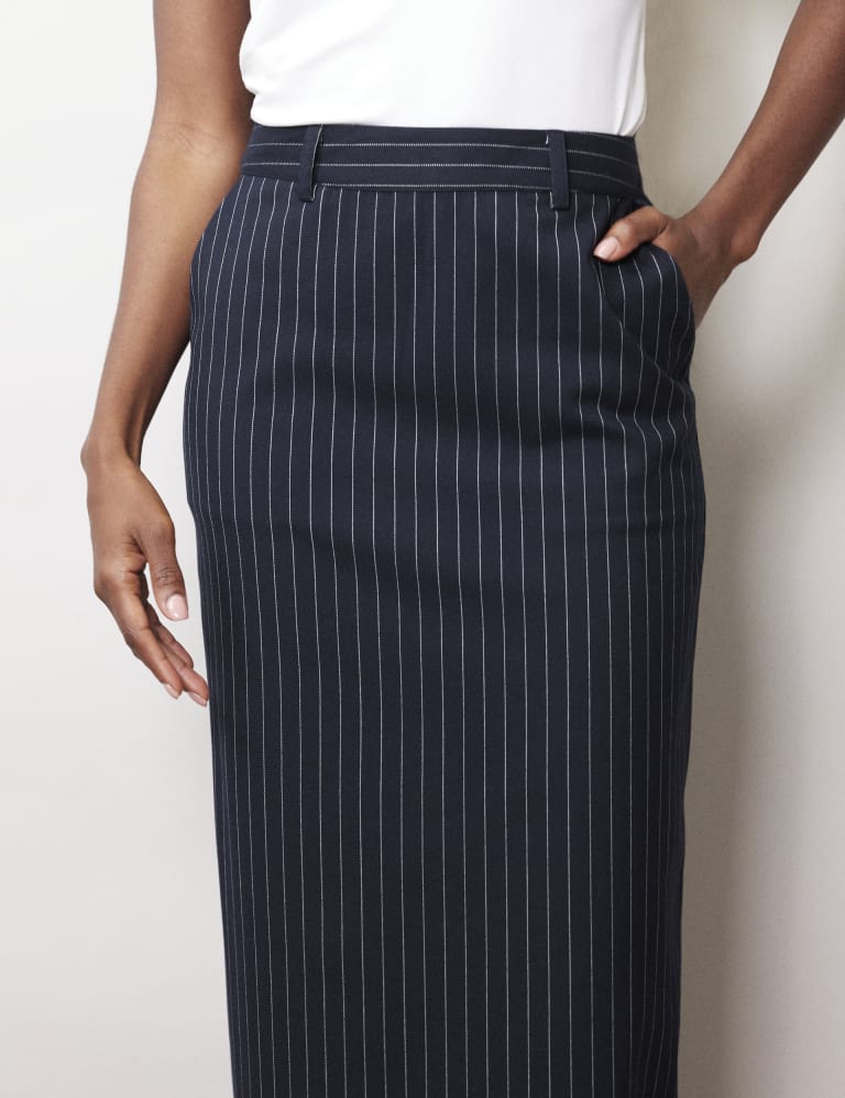 Pinstriped Maxi Pencil Skirt 4 of 4