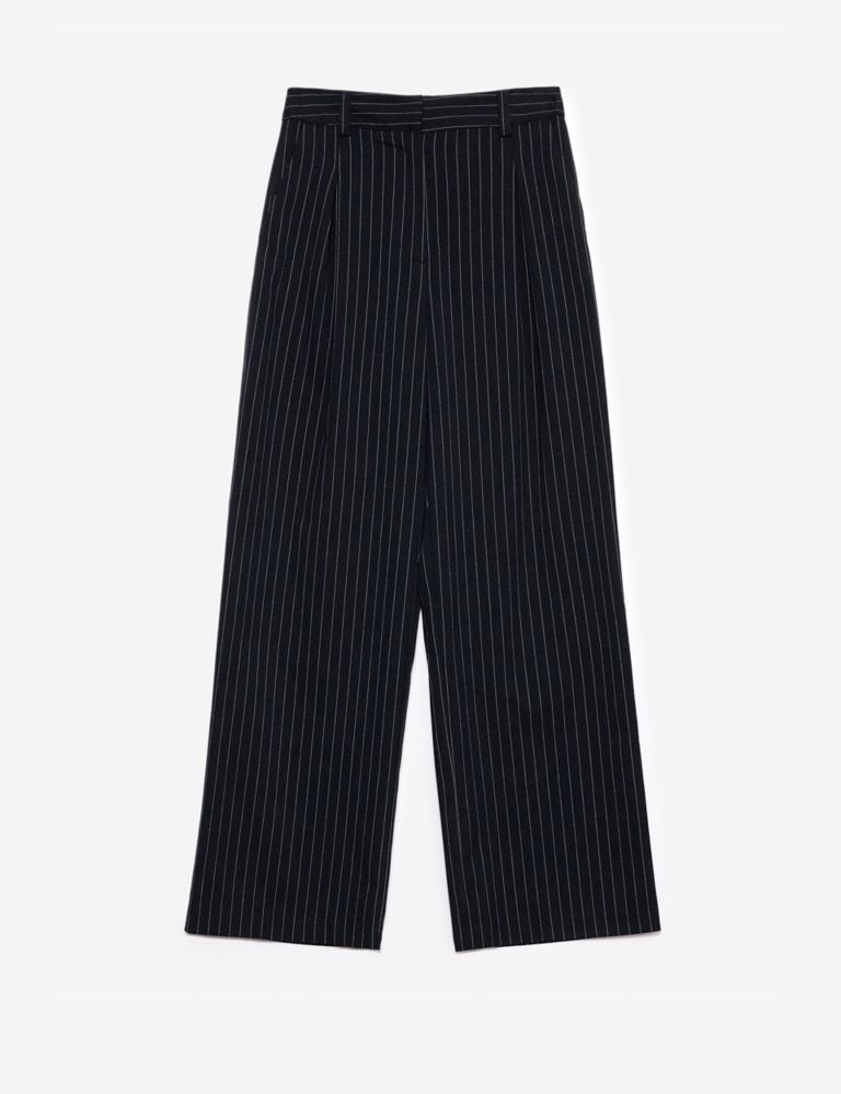Pinstriped Wide Leg Trousers 2 of 4