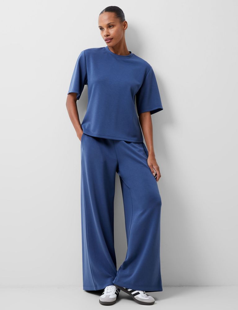 Pintuck Flared Wide Leg Trousers 1 of 4