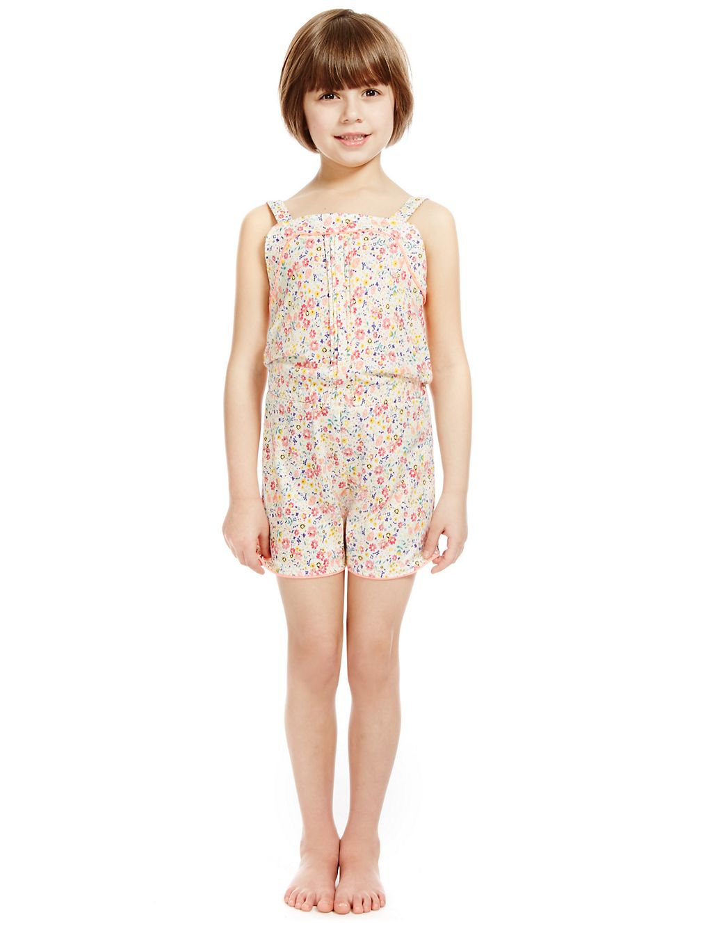 Pintuck Front Floral Playsuit (1-8 Years) 3 of 3