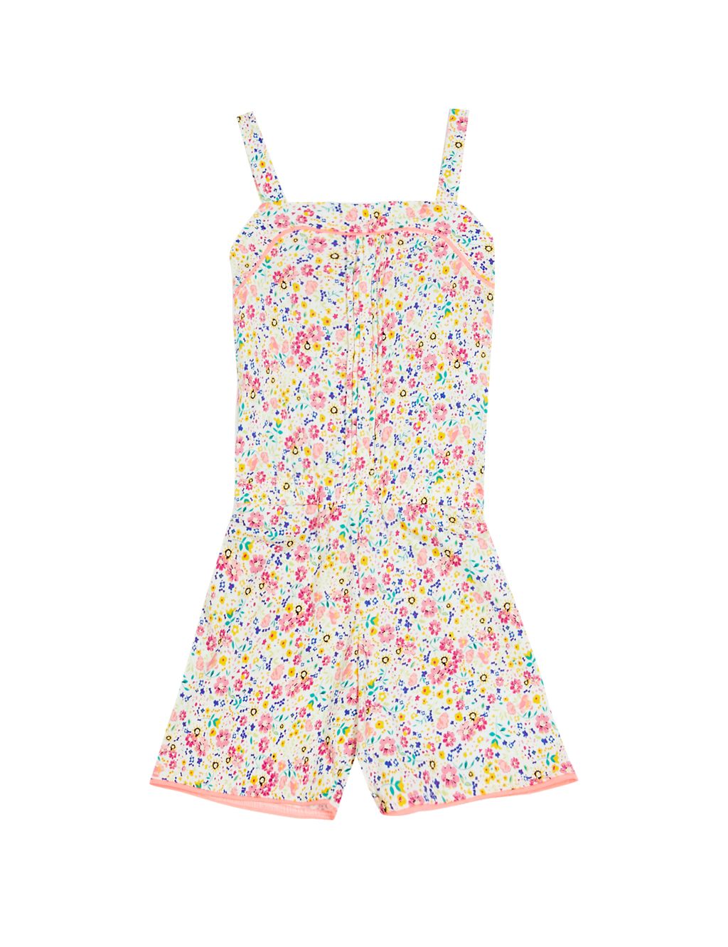 Pintuck Front Floral Playsuit (1-8 Years) 1 of 3