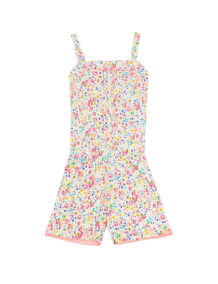 Pintuck Front Floral Playsuit (1-8 Years) 2 of 3