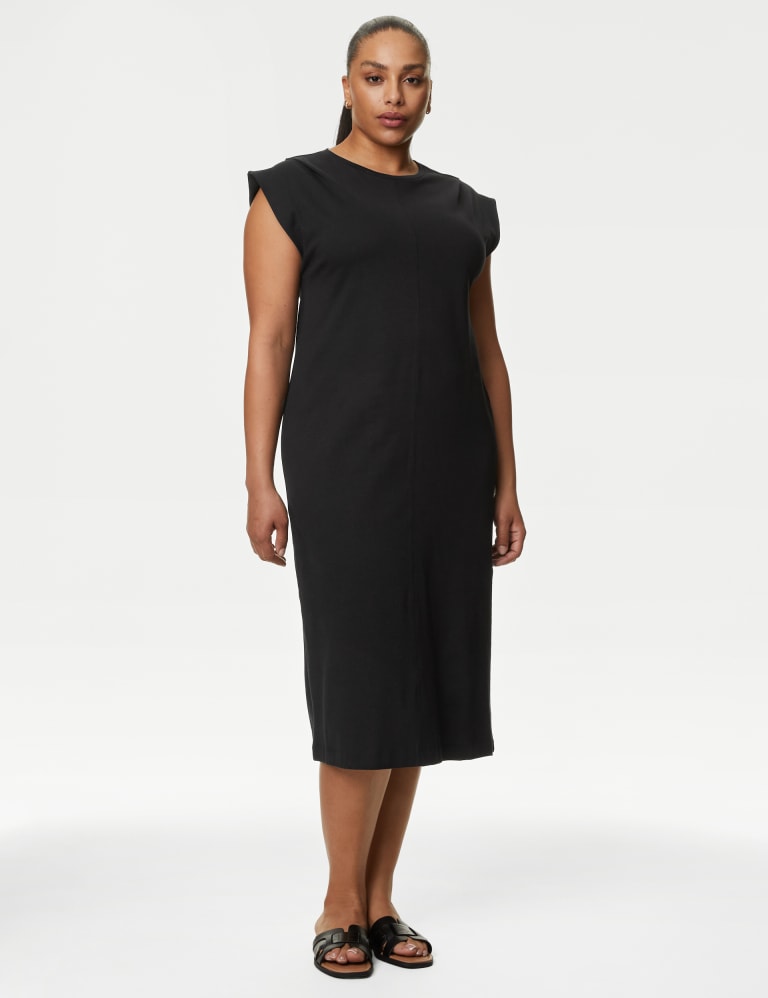 Black sleeveless t shirt dress cheap