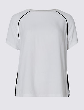 Piped Short Sleeve T-Shirt Image 2 of 3