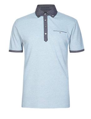 Piqué Polo Shirt with Modal Image 2 of 3