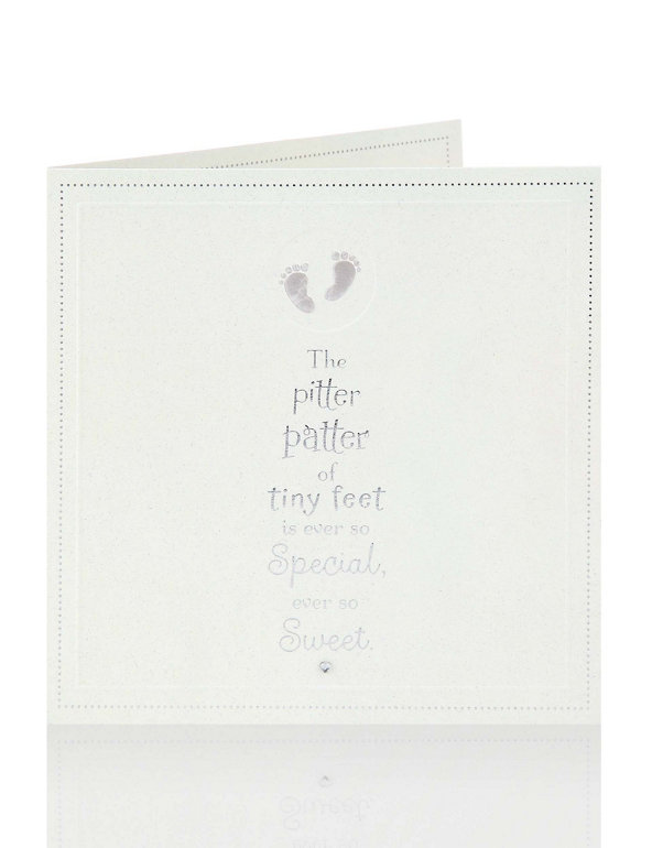 Pitter Patter New Baby Greetings Card Image 1 of 2