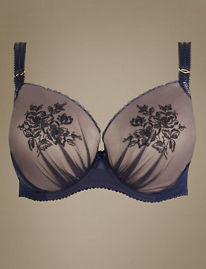 Placement Embroidered Padded Plunge Bra DD-F with Cool Comfort™ Technology Image 2 of 4
