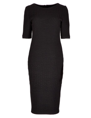 Placement Jacquard Bodycon Dress with Wool Image 2 of 4