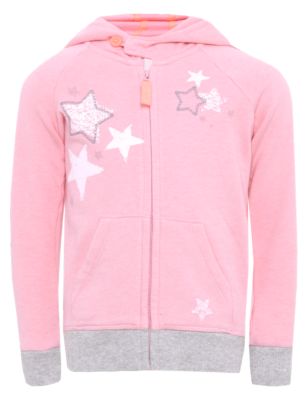 Placement Star Print Zip Through Hooded Top (1-7 Years) Image 2 of 5