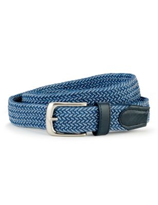Plaited Square Buckle Stretch Belt with Linen Image 1 of 1